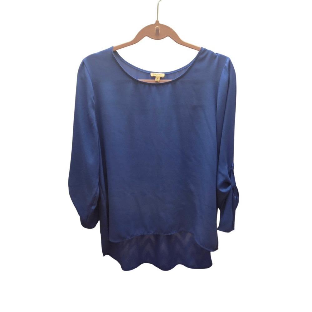 Flying Delta Royal Blue Sheer Layer Blouse | Size XL
